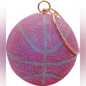 Pink Rhinestone Basketball Purse